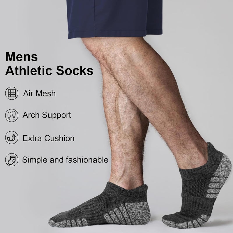Darller Mens Ankle Athletic Running Socks Low Cut Sports Cushioned Socks for Men 6 Pairs - Image 3
